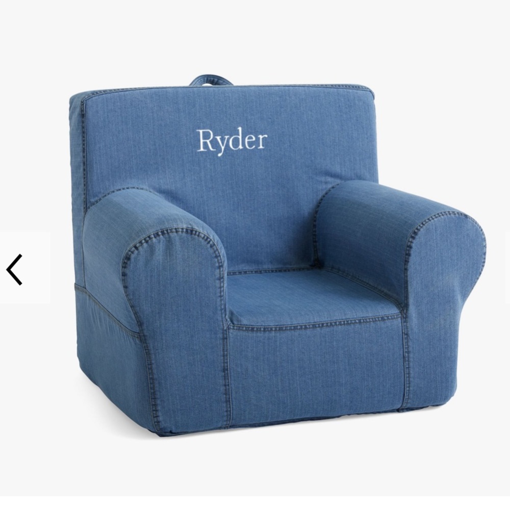 Unmonogrammed denim pottery barn anywhere chair slipcover only